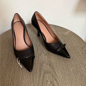 Malone Souliers Black Pointed Heels